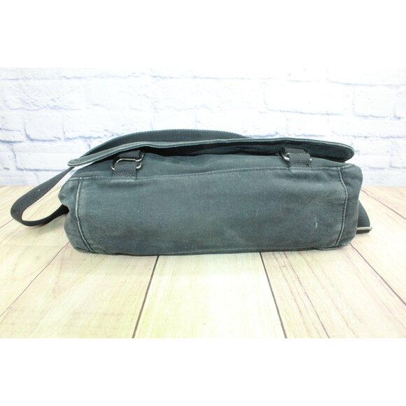 LL Bean Heritage Waxed Canvas Messenger Bag Black - Picture 5 of 14